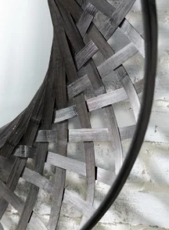Sullivans Woven Wall Bamboo Mirror 31"H Silver